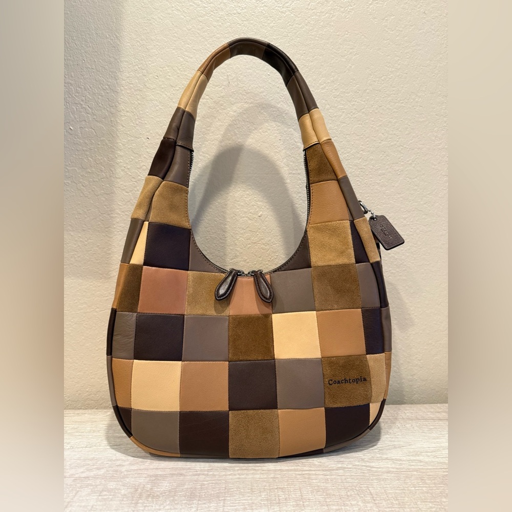 Coachtopia Brown Patchwork Alter/Ego Crescent Bag
